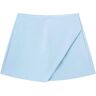 CYZJPRVN Gym Shorts For Women Women Fashion Asymmetrical Shorts Skirts High Waist Back Pockets Side Zipper Vintage Female Skort Solid-skyblue-xs