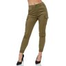 Elara Dames Cargo Pants Slim Fit Denim Chunkyrayan GB820-77 Gruen 36 (S)