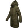 MARIKOO Karumikoo Winterjas voor dames, warme gewatteerde jas, lang, met capuchon, XS-XXL, dark olive, M