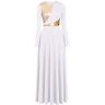 IDOPIP Vrouwen Metallic Bi Kleur Lange Mouw Lyrische Liturgische Lof Dans Jurk Kerk Aanbidding Kostuum Maxi Gewaad Jurk Speciale Gelegenheid Jurken, Wit, M