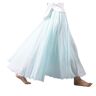 Gyios Long Skirt Summer Skirt, Cotton And Linen Skirt, Linen Solid Color Long Skirt, Loose Wide Skirt, Pleated A-line Skirt-blue-95cm