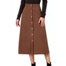 Generic Winterrok Warm A-lijn Plooirok Hoge Taille Midi Rok Dames Lange Rok Midi Rok A-lijn Warm Elastische Taille A Lijn Rokken Winter Dikke Hoge Taille Midi Rokken Dames Rokken Elegante Winten, bruin, S