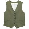 AYAZER Dames Slim Fit Linnen Mix Vest Zomer Nieuwigheid Groen Vest S