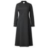 CAMDOM Katholieke kerk geestelijken jurk voor vrouwen lange mouwen losse jurk met tab kraag, Zwart, L