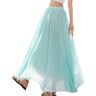 YTGYSHE Women'S Maxi Skirt Chiffon Skirt Summer Solid Color Long Skirt Beach Skirt Women'S Long Skirt-No.8-L(90Cm)