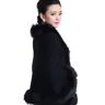 Ailan Namaakbont Winter Warm Vest Poncho Warm en modieus Dames Namaakbont Poncho Katoen Comfortabel om te dragen, zwart