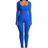 Generic Suits Women Yoga Jumpsuits Workout Ribbed Long Sleeve Sport Jumpsuits Pants Jumpsuit for Women (Blue, S)