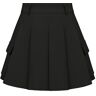 Kate Kasin Casual plooirok voor dames, hoge taille, mini-rok met A-zoom, Zwart, M