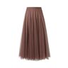 GerRit Skirt Skirt Length Women Simple Solid A Line High Waist Big Hem Long Tulle Skirt-color 6-95cm Skirt Length