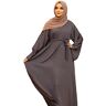 RUIG Islamitische gebedsjurk voor dames, abaya, islamitische maxi-kaftan, Afrikaans, Turkije, islam, volledige lengte, Grijs, S