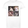 Fairytee Verdrietige Katten Dames T-Shirt Wit Basic Fit Top Tee