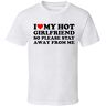 HEAL TH SHOE PAD I Love My Girlfriend I Love My Hot Girlfriend So Stay Away Top Sweatshirt Short Sleeve White XL