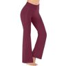 LOIJMK Effen dameslegging met hoge taille, heuplift, yogabroek, vrijetijdsbroek, basketbalbroek voor dames, rood, L