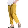 FTCayanz Mallimoda Dames Linnen Cropped Broek Tapered Enkel Harem Broek