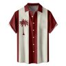 LOIJMK Herenhemd Buitenhandel Vrije Tijd Trend Mode Korte Mouw 3D Digitale Print Buitenlandse Handel Shirt Heren Shirt, rood, L
