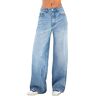 AALLYN Baggy jeans voor dames, lage taille, wijde pijpen, Boyfriend Y2K-spijkerbroek, streetwear met zakken, spijkerjeans(Size:Small,Color:blauw)