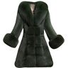 TDEOK Winterjas voor dames, imitatiebont, met lange mouwen, bontjas, imitatiebont, cardigan, elegante bontjas, winterjas, bontjas, bontjas, teddybont, jas, overgangsjas, groen, L