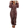 SGSD Jumpsuit voor dames, behaaglijk teddyfleece, eendelige pyjama, winter, warm, pluche, behaaglijk, overall, huispak, lange slaapoverall, pyjama met capuchon, zwart, XL