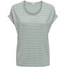 ONLY Vrouwelijke top, normale pasvorm, ronde hals, diep aangezette schouder-T-shirt, groen (jadeite/clouddancer), M