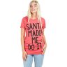 GAME ON Dames Santa Made Me T-shirt, Rood (Heather Red Heather), XL