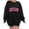 Generic Ronde hals Leuke Sweatshirts Lange Mouw Brief Trui Sweatshirts Oversized Chicago Plus Sized Thermische Zachte Sweatshirts voor Vrouwen Schoon Katoenen Sweatshirts voor Vrouwen Cool Sweatshirts, Zwart,