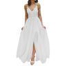 RONGLONG Trouwjurk Trouwjurken Kanten Bal Jurk Met Slit Lange Bruid Fashion, , Wit, 42