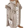 KYZTMHC Vest Grof Gebreid Damesjack Gebreide Trui Winter Open Lang Gebreid Vest Gebreide Jas met Lange Mouwen Warme Gebreide Trui Uitloper Overgangsjas (Color : Khaki, Size : M)