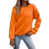 Generic Effen kleur dames oversized sweatshirts lange mouw ronde hals trui sweatshirts basic mode effen tuniek sweatshirts voor vrouwen esthetische vintage sweatshirts grafische sweatshirts, Oranje, XL