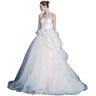 OLLWBYDM Strapless Organza Jurken met Ruches voor Bruiloft Kant Galajurk, , Wit, 58