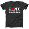 OrcoW I Love My Super Hot Girlfriend, I Heart My Girlfriend T-shirt 100% katoen grafisch T-shirt voor mannen vrouwen, Zwart, L