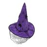 EVXOIJMS Spiderverse Costume Witch Hat Makeup Decor ation Witches Hat Non-woven Fabric Purple Party Cosplay Hat Witch Veil Hat Party Decor Spider The Witch