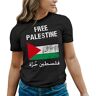 ROSETRAIL Free Palestine Flag Gaza Palestinian Zwart T-shirt voor dames Size S