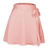 Acramy Damesrok, kort, zomer, chiffon, minirok, A-lijn, rok met riem, roze, M