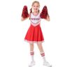KIGKYO Cheerleading-kostuums voor meisjes Jurken Cheerleading-kostuums Cheerleading-uniformen Pompons,130,Red