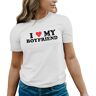 ROSETRAIL I Love My Boyfriend Wit T-shirt voor dames Size M