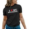 ROSETRAIL I Love My Boyfriend Zwart T-shirt voor dames Size M