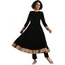 STYLE INSTANT Indiase Kurti voor dames met broek   Fluwelen geborduurde Anarkali Kurta Kurtis Jurk Voor Vrouwen Tops Tuniek, Zwart, M