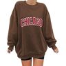 Generic Ronde hals Leuke Sweatshirts Lange Mouw Brief Trui Sweatshirts Oversized Chicago Plus Sized Thermische Zachte Sweatshirts voor Vrouwen Schoon Katoenen Sweatshirts voor Vrouwen Cool Sweatshirts,