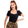 Ro Rox Doris Pin Up Jaren 1950 Vintage Retro Rockabilly Pinup Top Zwart (S)