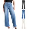 HELVES 2023 New Seamed Front Wide Leg Jeans for Women High Waist,Oprah Favorite Jeans,New Wide Leg Jeans for Women (2XL, Blue)