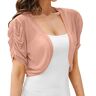 LZPCarra Bolero dames feestelijk roze: Cardigan dames kort elegant bolero jasje feestelijke schouderjas feestelijk voor jurk gebreide jas zomer kort cardigan zachte jas voor bruiloft, roze, S