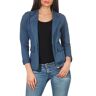 malito more than fashion malito dames Blazer in effen kleuren   Korte jas met knopen   Jersey jasje in Basic Look   Jasje 1654 (jeansblauw, L)