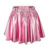 Ushiny Mini Rok Rave Outfit Metallic Rokken Skater Rok Festival Kleding voor Vrouwen en Meisjes, roze, M