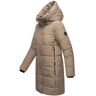 MARIKOO Karumikoo Winterjas voor dames, warme gewatteerde jas, lang, met capuchon, XS-XXL, Taupe grijs, S