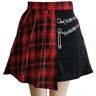 YJHLY Damesrok, punk, punk, mini-rok, gespeelde rok, asymmetrisch, taillesnit, hiphop, clubwear, gothic rok