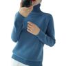 SLPB Women's Solid Turtleneck Cashmere Knit Sweater, Cashmere Turtleneck Sweater, Cream Turtleneck Sweater for Women (XL,blue)