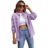 LIXQQS Vintage Spijkerjasje voor Dames, Boyfriend Spijkerjasje in Noodlijdende Stijl, Los, Casual Spijkerjasje, Gescheurde Spijkerjasjes, Dames Lente Herfst Uitloper (Color : Purple, Size : XL)