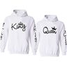 Couple Camp Couple King Queen Pullover Hoodie Trui met Capuchon 1x Dames Trui Wit S