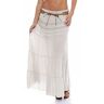 malito more than fashion malito dames maxi rok met fijn breimotief   Lange rok met riem   Zomerrok met brede tailleband   Rok elegant 1116 (beige)