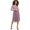 Maya Deluxe Midi elegante cocktailjurk voor dames, met diepe V-hals, pailletten, cocktailjurk, eindexamenfeest, bruidsmeisjesjurk, bruidsmeisjesjurk, bruidsmeisjesjurk, Moody Lilac, 56 NL